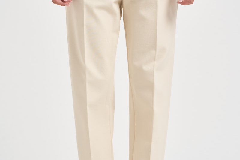Pantaloni donna con coulisse panna S6WL24 E64 SEMICOUTURE 