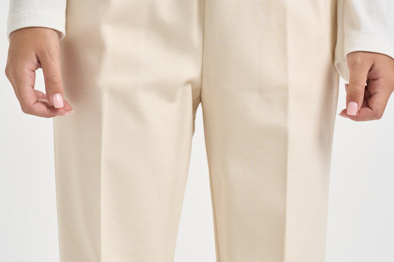 Pantaloni donna con coulisse panna S6WL24 E64 SEMICOUTURE 