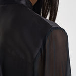 Blusa donna in seta con inserto frontale nera S6WM57 Y69 SEMICOUTURE 