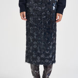 Gonna donna Bindy midi con paillettes blu S6WQ05 N12 SEMICOUTURE 