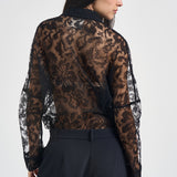 Camicia donna in pizzo semitrasparente nera S6WQ45 Y69 SEMICOUTURE 