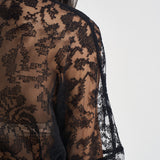Camicia donna in pizzo semitrasparente nera S6WQ45 Y69 SEMICOUTURE 