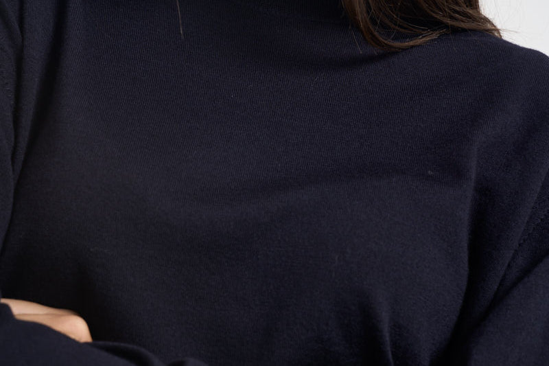 Maglia donna in lana blu navy Y6WC52 K68 SEMICOUTURE 