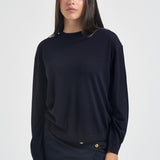 Maglia donna in lana blu navy Y6WC52 K68 SEMICOUTURE 