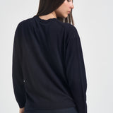 Maglia donna in lana blu navy Y6WC52 K68 SEMICOUTURE 