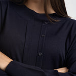 Cardigan donna in lana con bottoni blu navy Y6WC57 K68 SEMICOUTURE 