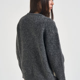 Maglia donna girocollo a rombi grigia Y6WE90 B70 SEMICOUTURE 