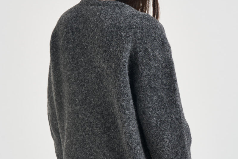 Maglia donna girocollo a rombi grigia Y6WE90 B70 SEMICOUTURE 