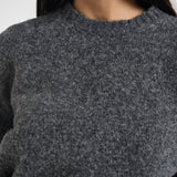 Maglia donna over con fibbie antracite mélange Y6WF11 Y47 SEMICOUTURE 