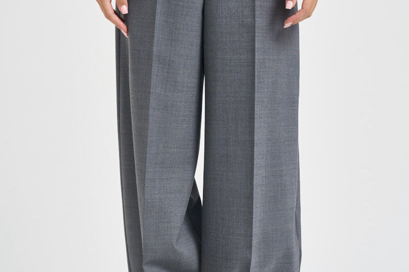 Pantaloni donna sartoriali grigio mélange Y6WI32 X90 SEMICOUTURE 