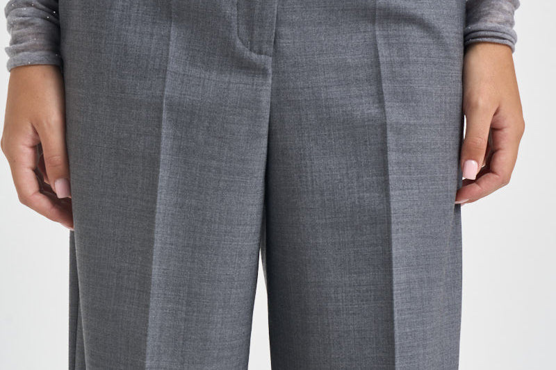 Pantaloni donna sartoriali grigio mélange Y6WI32 X90 SEMICOUTURE 
