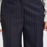 Pantaloni donna a palazzo fantasia gessata blu navy Y6WM65 RG116 SEMICOUTURE 