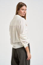 Camicia donna scollo sciallato burro Y6WU06 A19 SEMICOUTURE 