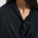 Camicia donna scollo sciallato nera Y6WU06 Y69 SEMICOUTURE 