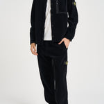 Camicia uomo in velluto a coste nera 1200016 S0212V0029 STONE ISLAND 