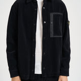 Camicia uomo in velluto a coste nera 1200016 S0212V0029 STONE ISLAND 