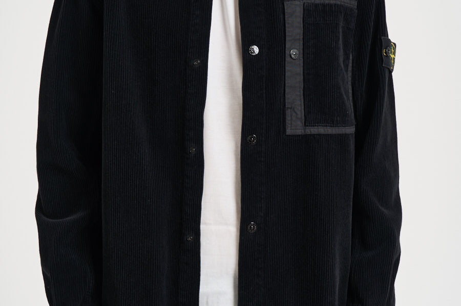 Camicia uomo in velluto a coste nera 1200016 S0212V0029 STONE ISLAND 