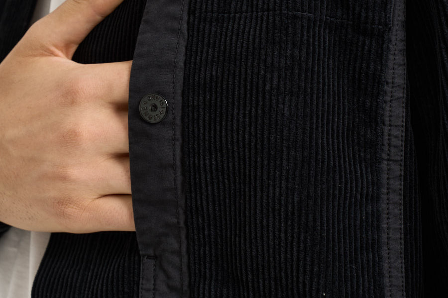 Camicia uomo in velluto a coste nera 1200016 S0212V0029 STONE ISLAND 
