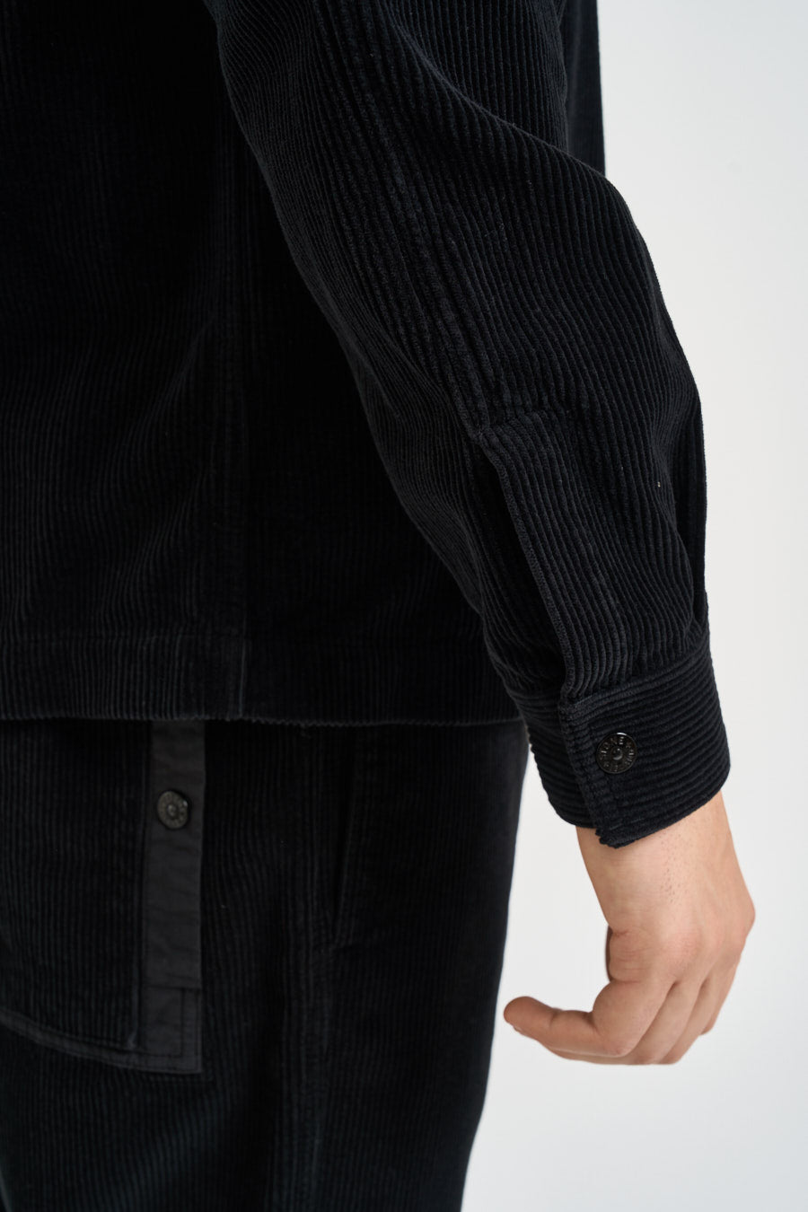 Camicia uomo in velluto a coste nera 1200016 S0212V0029 STONE ISLAND 