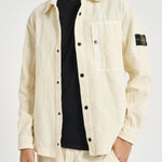 Camicia uomo in velluto a coste panna 1200016 S0212V0093 STONE ISLAND 