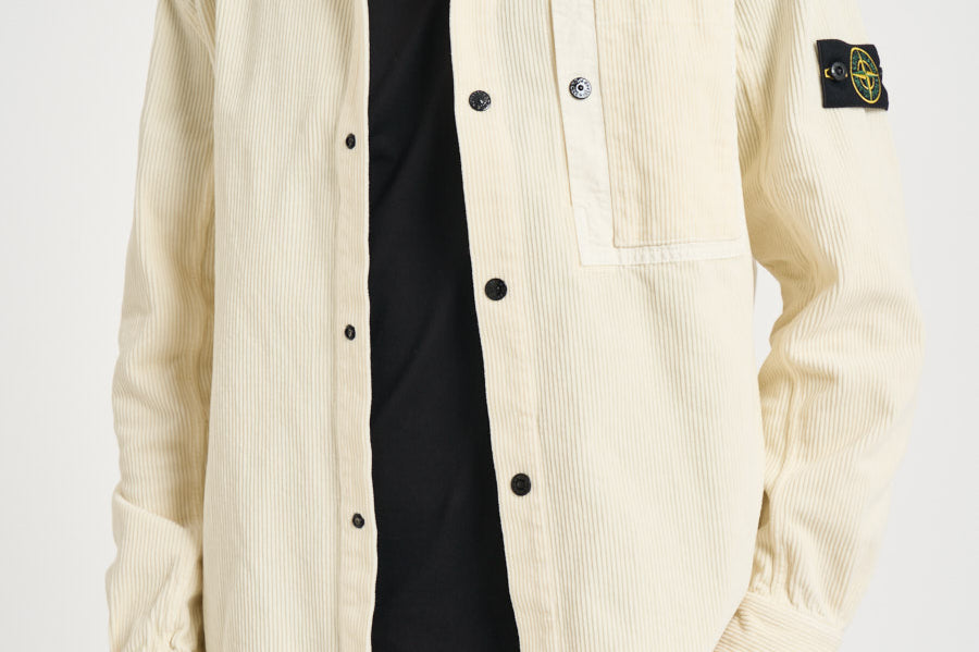 Camicia uomo in velluto a coste panna 1200016 S0212V0093 STONE ISLAND 