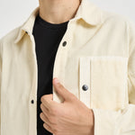Camicia uomo in velluto a coste panna 1200016 S0212V0093 STONE ISLAND 