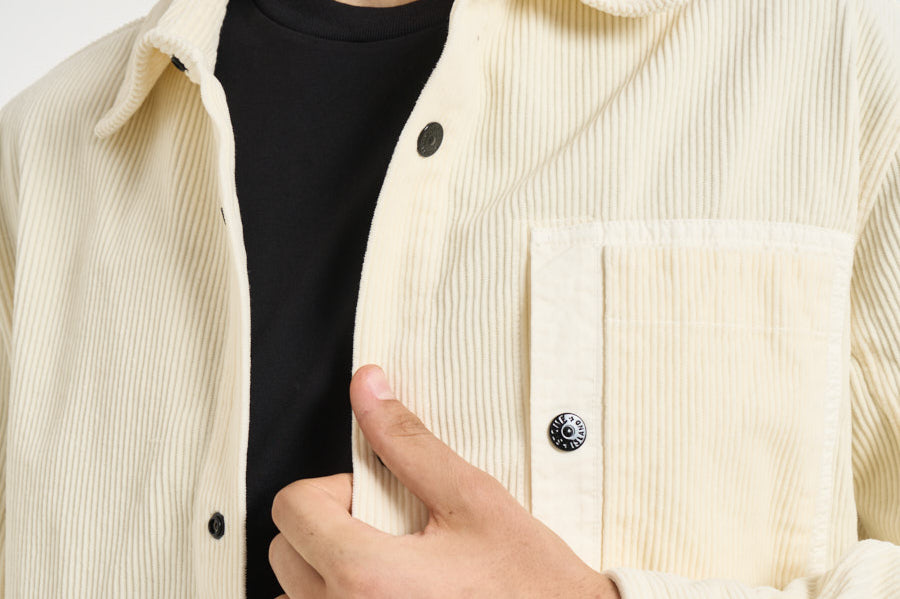 Camicia uomo in velluto a coste panna 1200016 S0212V0093 STONE ISLAND 