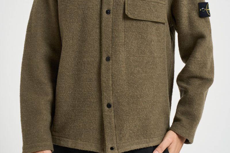 Giacca camicia uomo verde oliva 1200034 S0461V005G STONE ISLAND 