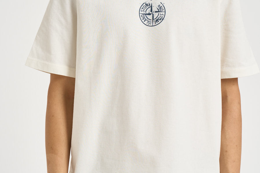 T-shirt uomo con stampa Vertical Placement panna 2100001 S0533V0093 STONE ISLAND 