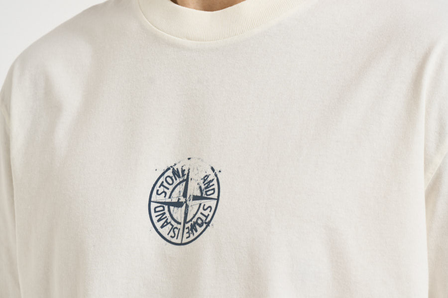T-shirt uomo con stampa Vertical Placement panna 2100001 S0533V0093 STONE ISLAND 