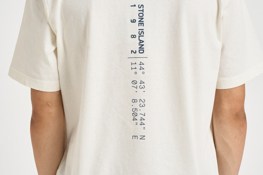T-shirt uomo con stampa Vertical Placement panna 2100001 S0533V0093 STONE ISLAND 