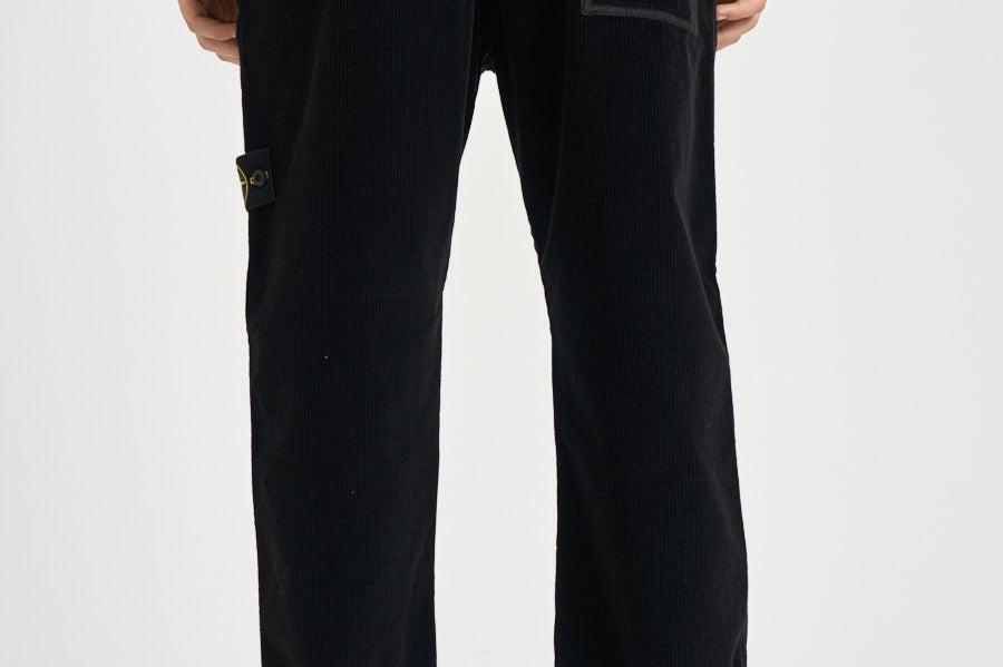 Pantalone uomo in velluto a coste nero 3100059 S0212V0029 STONE ISLAND 