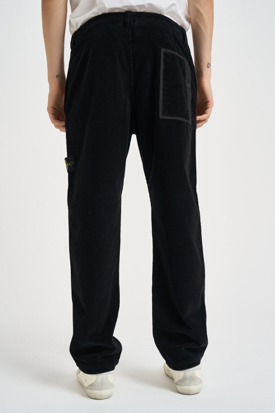 Pantalone uomo in velluto a coste nero 3100059 S0212V0029 STONE ISLAND 