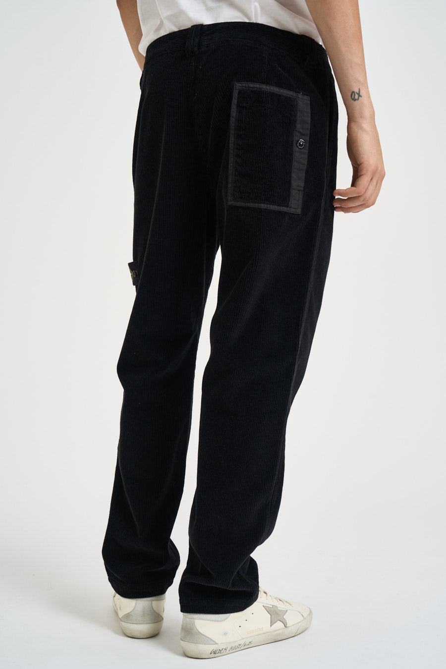 Pantalone uomo in velluto a coste nero 3100059 S0212V0029 STONE ISLAND 