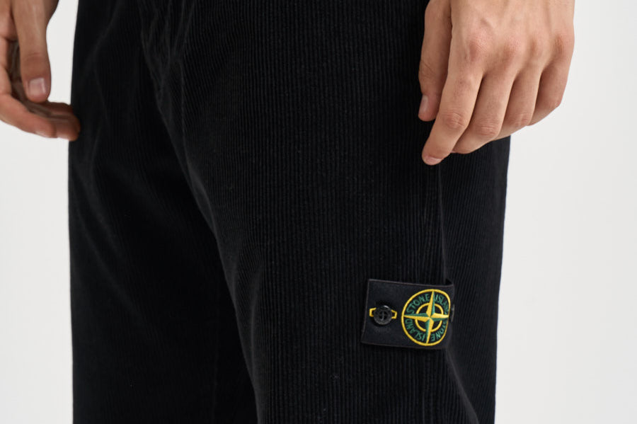 Pantalone uomo in velluto a coste nero 3100059 S0212V0029 STONE ISLAND 
