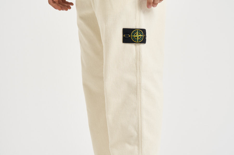 Pantalone uomo in velluto a coste panna 3100059 S0212V0093 STONE ISLAND 