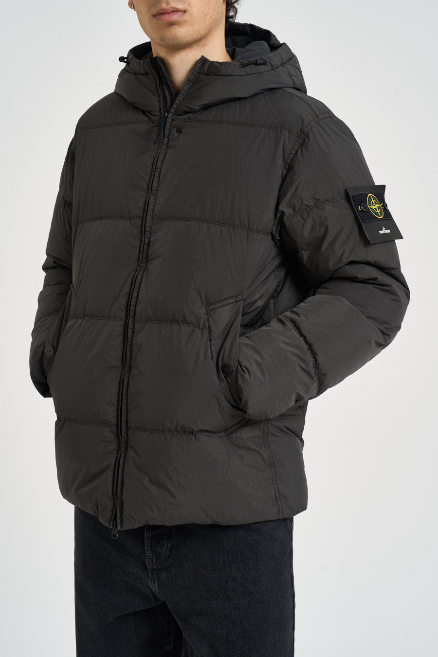 Piumino uomo trapuntato grigio antracite 4100037 S0A23V0062 STONE ISLAND 