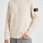 Maglia uomo girocollo in lana panna 5100011 S01C4V0093 STONE ISLAND 