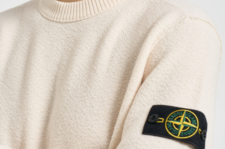 Maglia uomo girocollo in lana panna 5100011 S01C4V0093 STONE ISLAND 