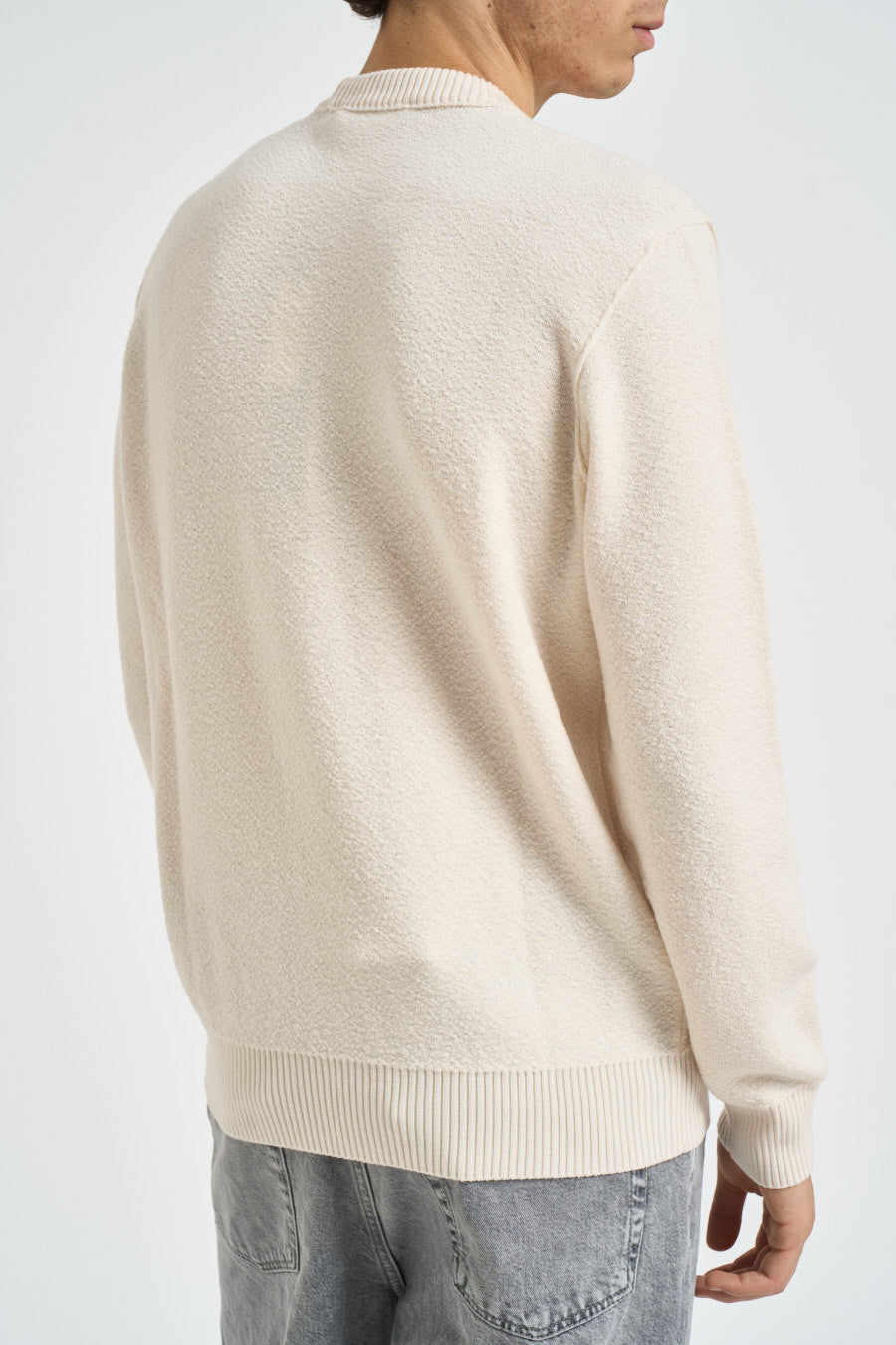 Maglia uomo girocollo in lana panna 5100011 S01C4V0093 STONE ISLAND 