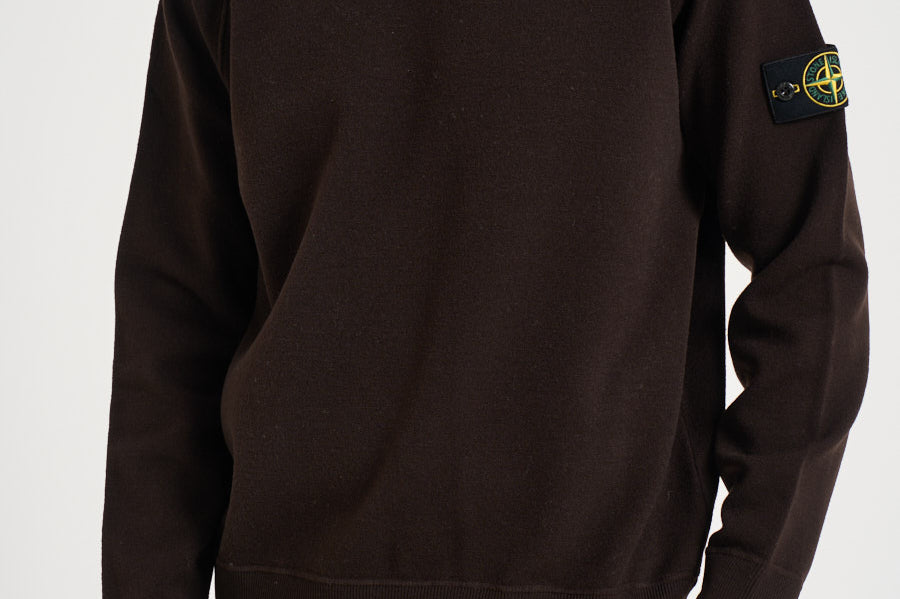 Felpa uomo girocollo marrone scuro 5100020 S01A1V0078 STONE ISLAND 
