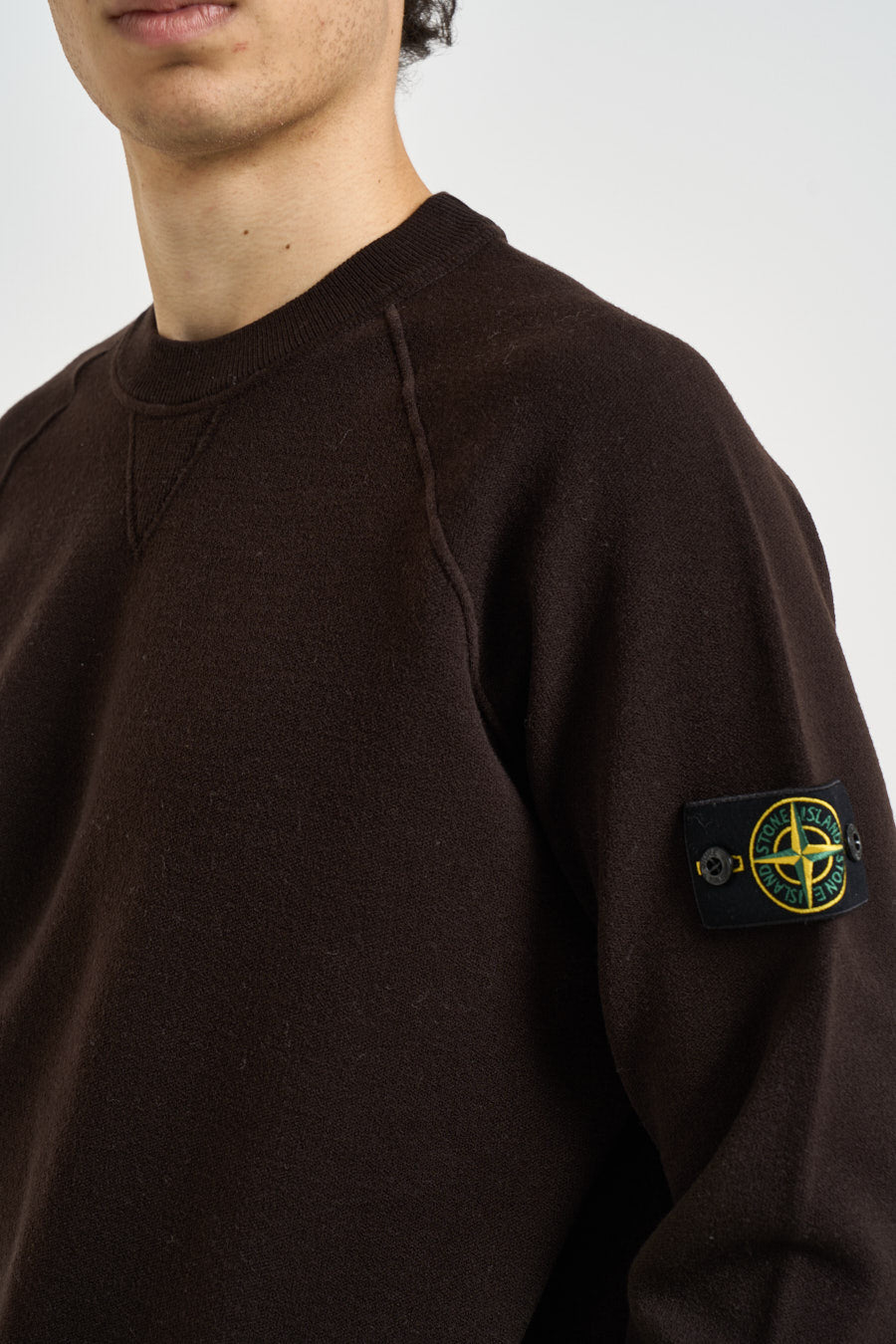 Felpa uomo girocollo marrone scuro 5100020 S01A1V0078 STONE ISLAND 