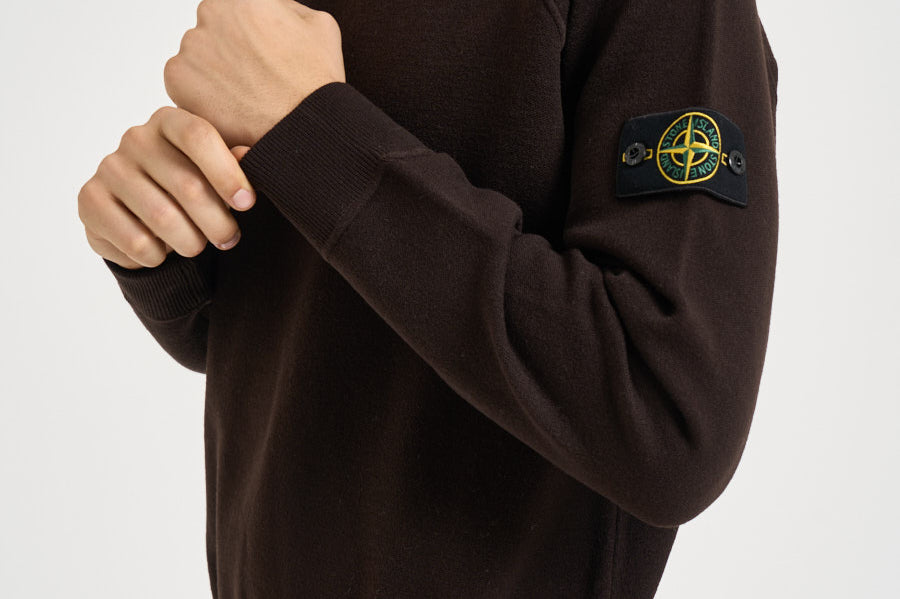 Felpa uomo girocollo marrone scuro 5100020 S01A1V0078 STONE ISLAND 