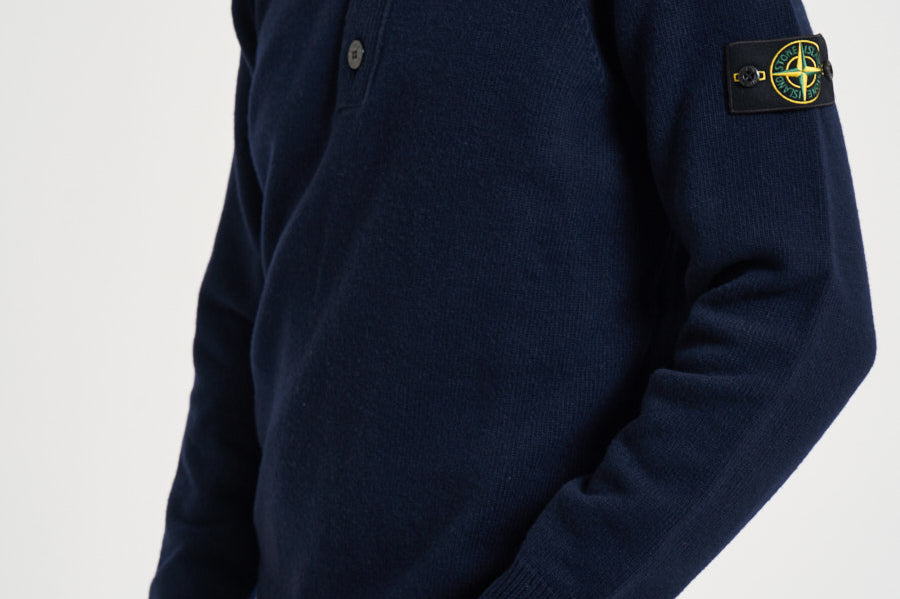 Maglia uomo con bottoni blu 5100040 S00A3V0020 STONE ISLAND 