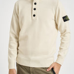 Maglia uomo con bottoni panna 5100040 S00A3V0093 STONE ISLAND 