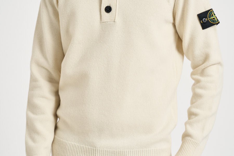 Maglia uomo con bottoni panna 5100040 S00A3V0093 STONE ISLAND 
