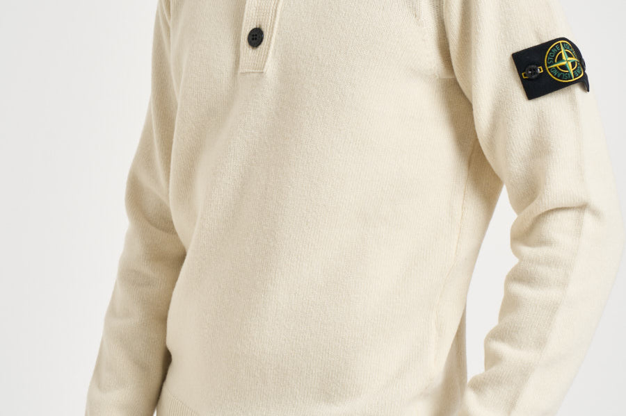 Maglia uomo con bottoni panna 5100040 S00A3V0093 STONE ISLAND 