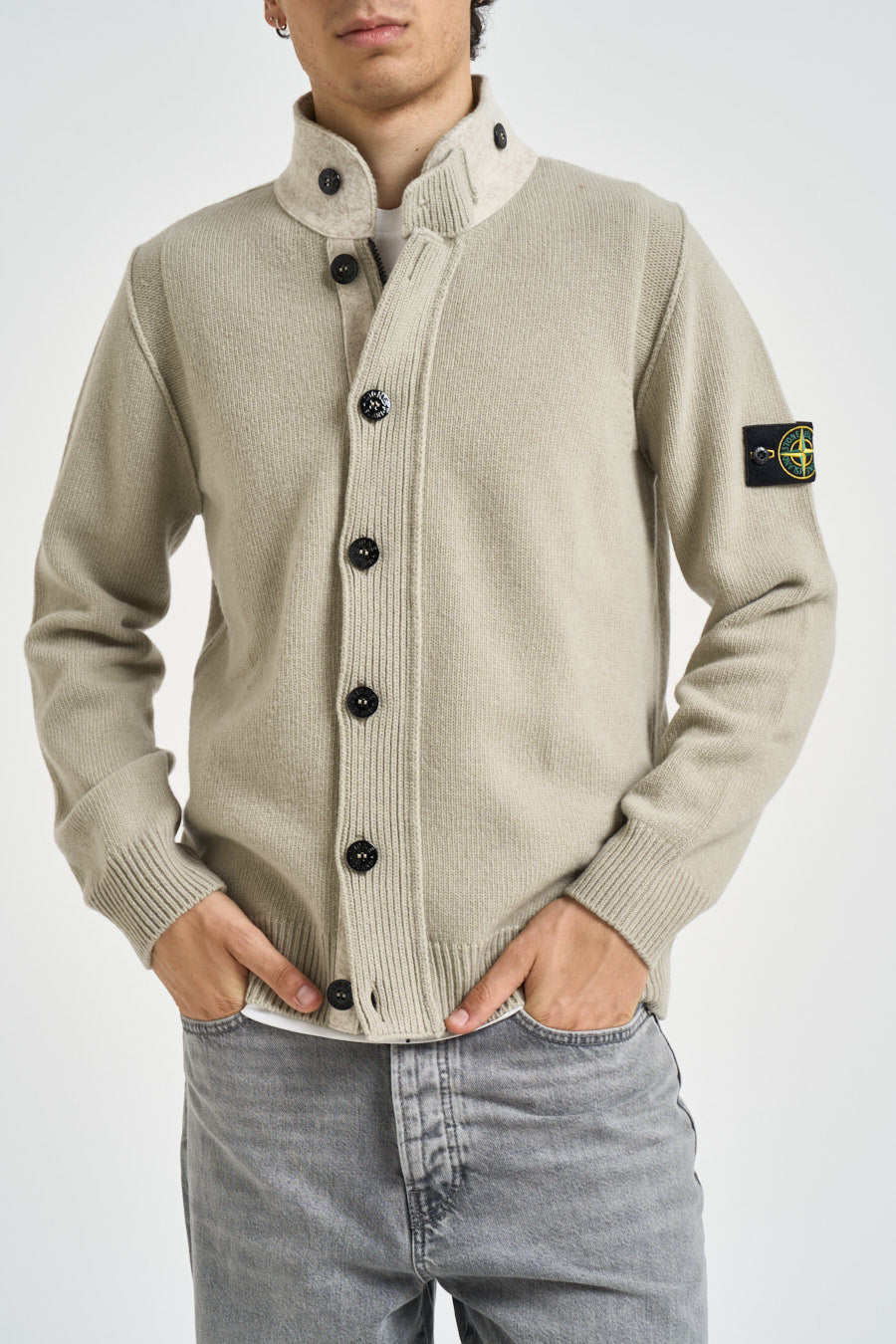 Cardigan uomo con bottoni pietra 5100047 S00A3V0095 STONE ISLAND 