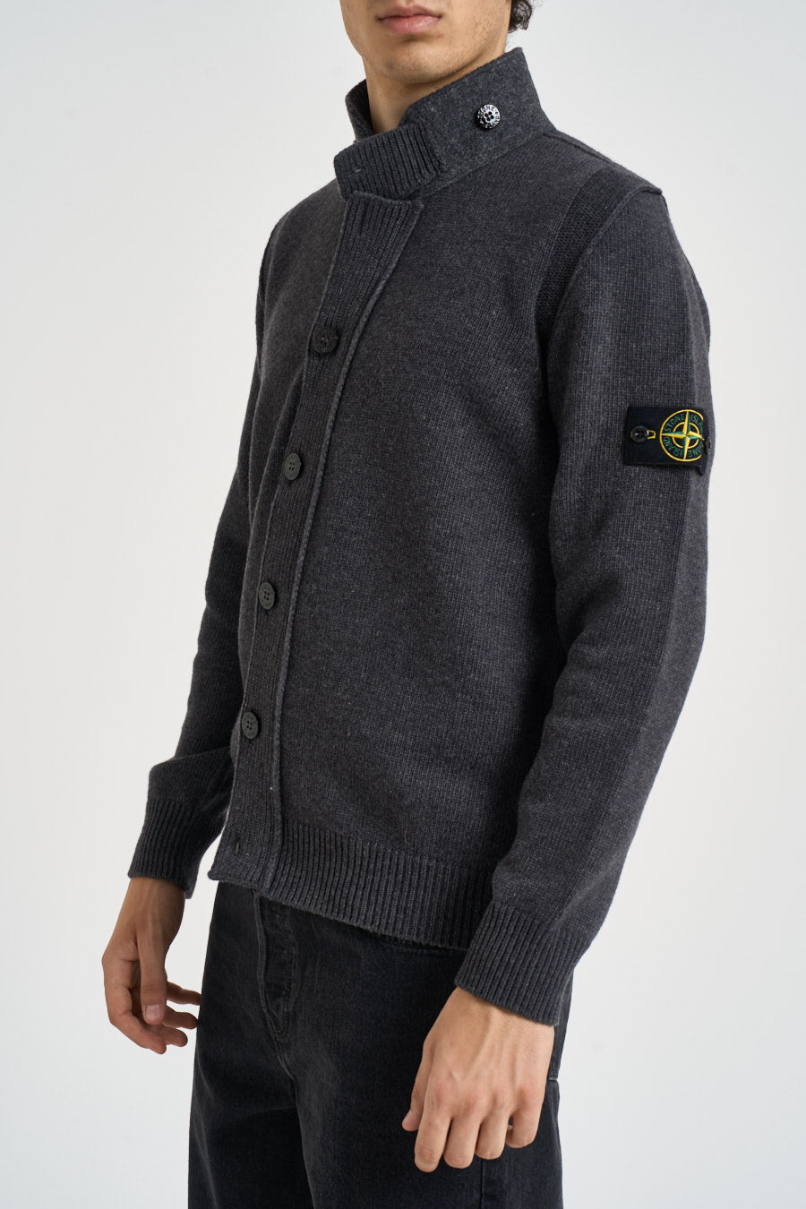 Cardigan uomo con bottoni grigio 5100047 S00A3V0M62 STONE ISLAND 