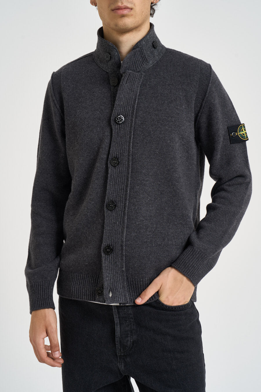 Cardigan uomo con bottoni grigio 5100047 S00A3V0M62 STONE ISLAND 